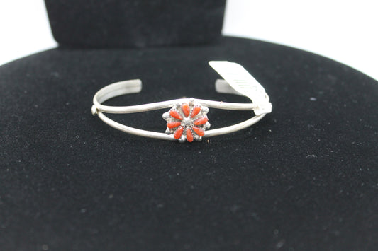 Sterling silver coral bracelet