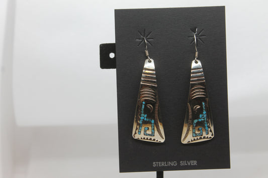 Turquoise Inlay Sterling silver earrings