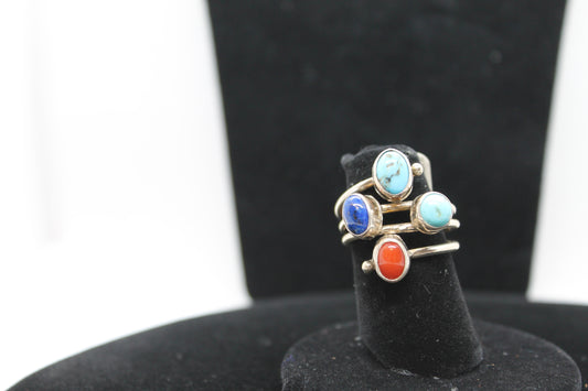 Sterling multi stone ring