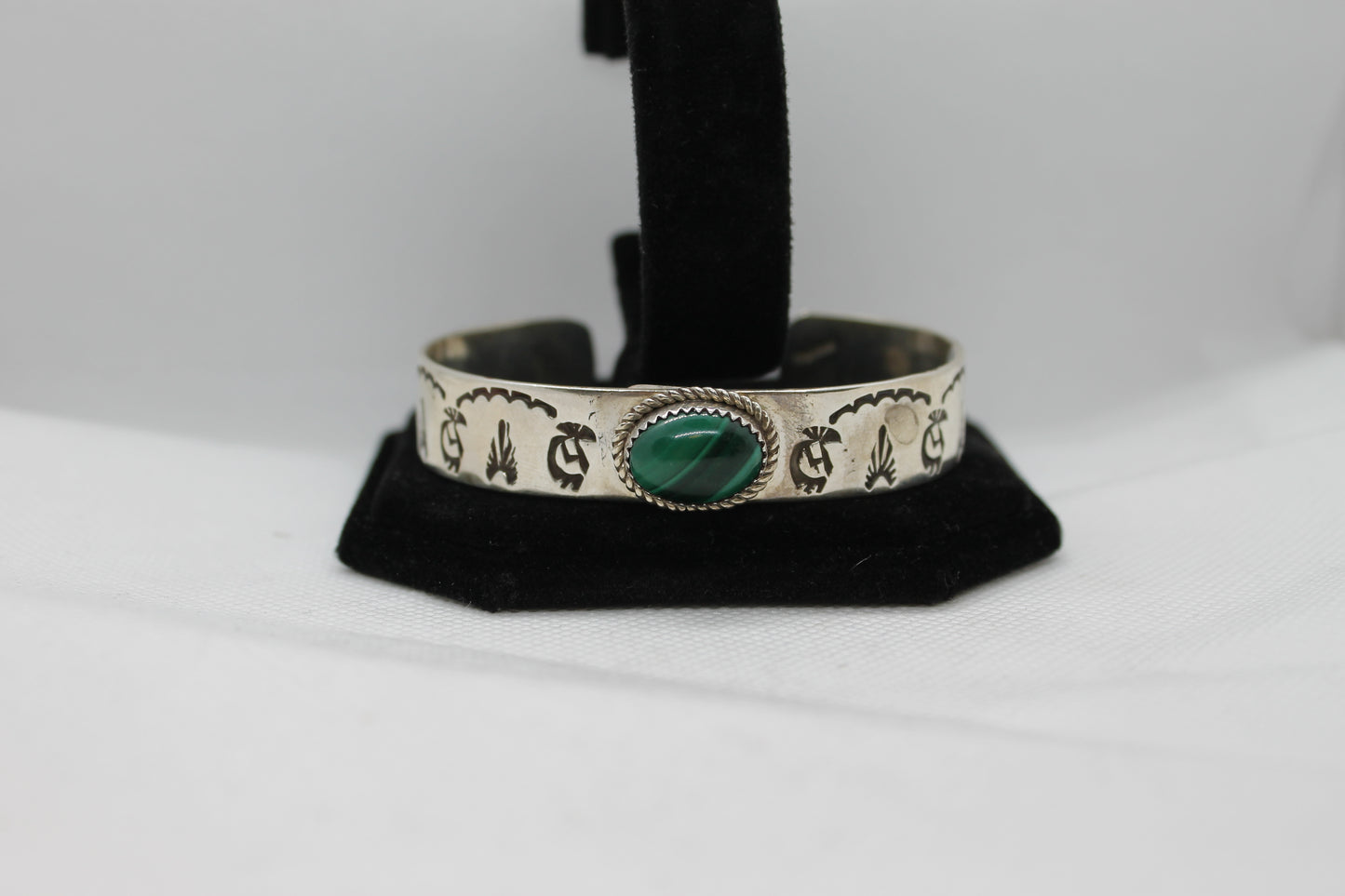 Sterling silver malachite bracelet